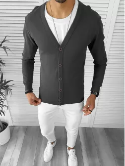 Bluza barbati gri slim fit 12980 I15-1.1