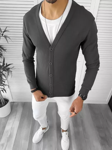 Bluza barbati gri slim fit 12980 I15-1.1