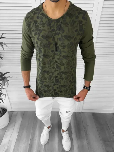 Bluza barbati kaki slim fit 7070 P19-3.3