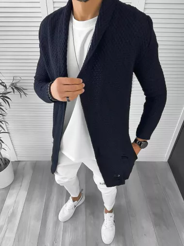 Cardigan barbati bleumarin slim fit ZR T3557 P18-4.3