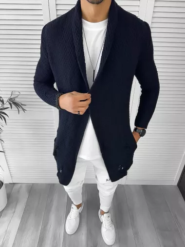 Cardigan barbati bleumarin slim fit ZR T3557 P18-4.3