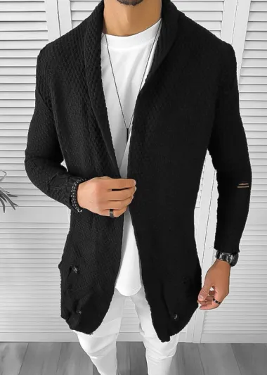 Cardigan barbati negru slim fit ZR T3557 O3-2.3