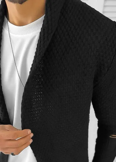 Cardigan barbati negru slim fit ZR T3557 O3-2.3