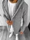 Cardigan barbati gri cu gluga slim fit ZR T3559 U6-1