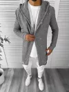 Cardigan barbati gri cu gluga slim fit ZR T3559 U6-1