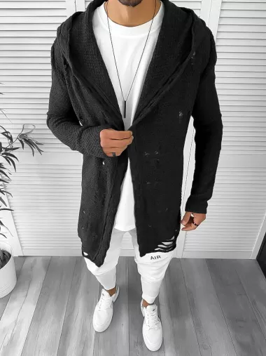 Cardigan barbati gri inchis slim fit ZR T3559 k22-3.4