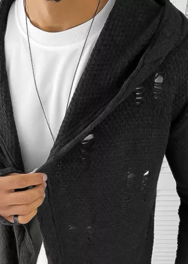 Cardigan barbati gri inchis slim fit ZR T3559 k22-3.4