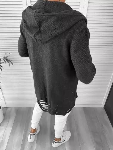 Cardigan barbati gri inchis slim fit ZR T3559 k22-3.4