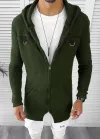 Cardigan barbati kaki cu gluga slim fit ZR T3615 K19