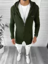 Cardigan barbati kaki cu gluga slim fit ZR T3615 K19