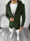 Cardigan barbati kaki cu gluga slim fit ZR T3615 K19