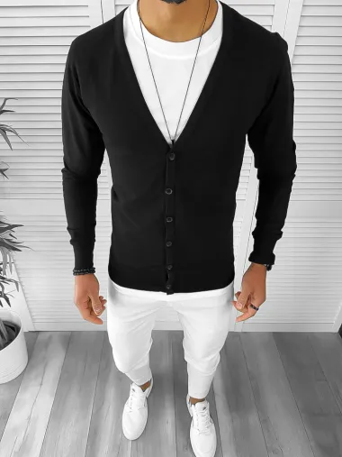 Bluza barbati neagra slim fit 12975 I10-3