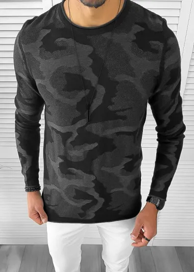 Bluza barbati gri slim fit T3705 6-4.2