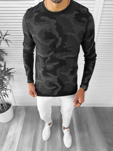 Bluza barbati gri slim fit T3705 6-4.2