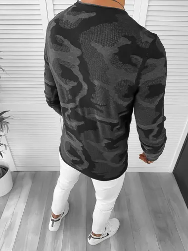 Bluza barbati gri slim fit T3705 6-4.2