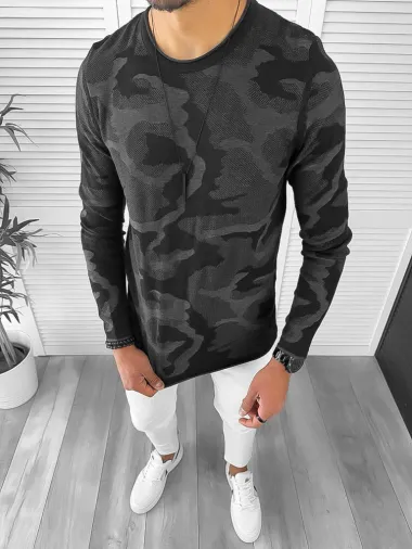 Bluza barbati gri slim fit T3705 6-4.2