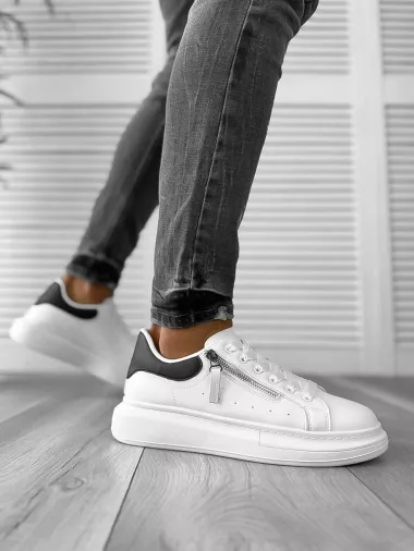 Adidasi barbati casual, albi cu negru K05 N10-1