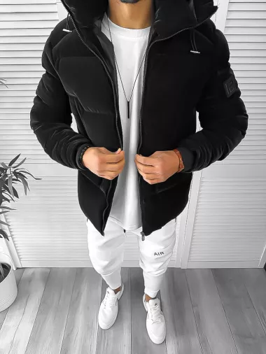 Geaca barbati groasa de iarna neagra Philip100 60-4