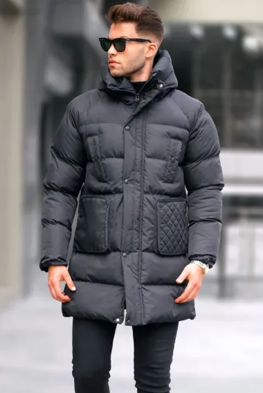 Geaca barbati groasa neagra de iarna B9645 D0-5