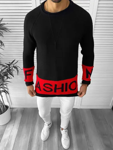 Pulover barbati gros slim fit negru ZR T3580 i6-1.3