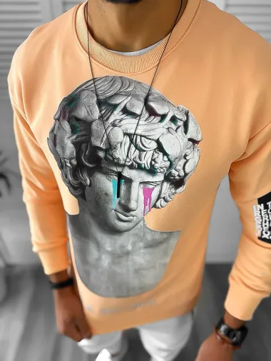 Bluza barbati portocalie slim fit K404 P19-2.2