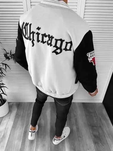 Geaca barbati gri de toamna cu imprimeu K162 D3-2.3