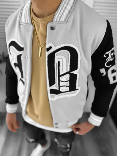 Geaca barbati gri de toamna cu imprimeu K162 D3-2.3