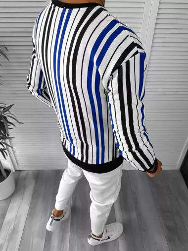 Bluza barbati slim fit albastra K352 Z32-5