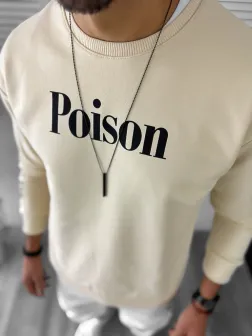 Bluza barbati bej cu imprimeu pe spate K131 O3-2.1