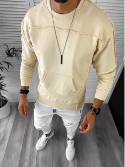 Bluza barbati bej slim fit K151 44-45-4