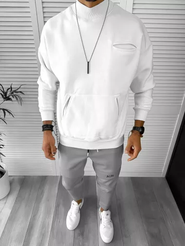Bluza barbati alb slim fit k226 i1-1* Bluza barbati alb slim fit k226 i1-1*