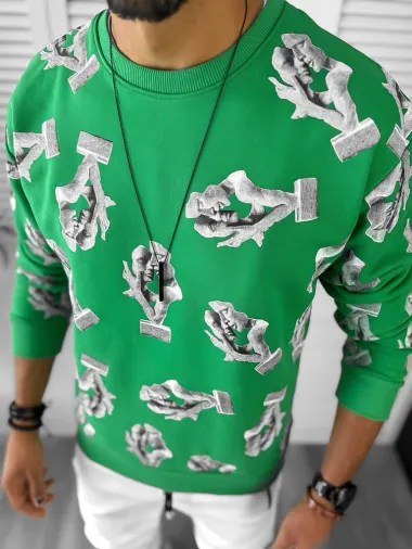 Bluza barbati cu imprimeu verde K410 27-4.3