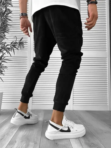 Pantaloni de trening negri conici k475 99-2.1