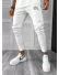 Pantaloni de trening albi, conici, silon 12347 Pantaloni de trening albi, conici, silon 12347