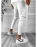 Pantaloni de trening albi, conici, silon 12347 Pantaloni de trening albi, conici, silon 12347