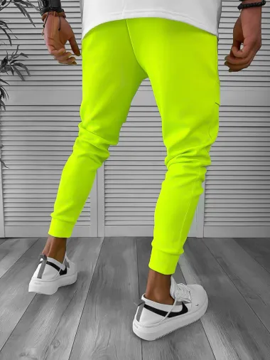 Pantaloni de trening neon, conici, neon, CU MIC DEFECT DEF12360 O4-2.2