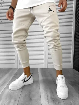 Pantaloni de trening bej conici 12361 D3-1.2