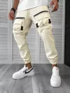 Pantaloni de trening cargo, bej, conici Y256 33-3