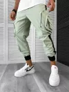 Pantaloni de trening cargo, verzi, conici Y512 14-4