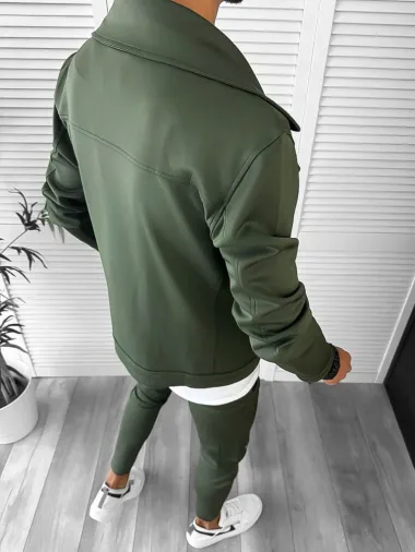 Trening barbati slim fit kaki 1018 82-3