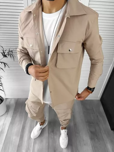 Trening barbati slim fit crem 6049 N8-3.2