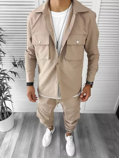 Trening barbati slim fit crem 6049 N8-3.2