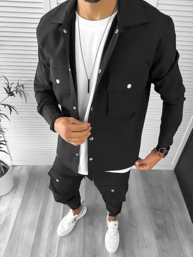 Trening barbati slim fit negru 6049 24-4.1