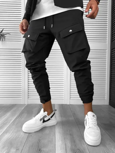 Trening barbati slim fit negru 6049 24-4.1