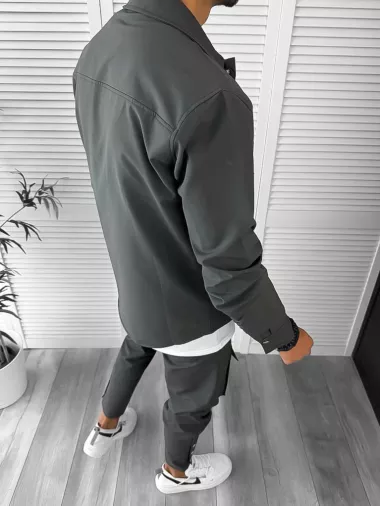 Trening barbati slim fit kaki 6050 2-6.3