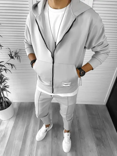 Trening barbati slim fit gri deschis 1033 P19-3.3