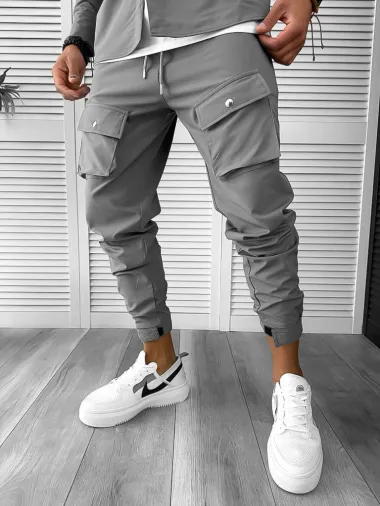 Trening barbati slim fit gri inchis 6049 O1-4.3