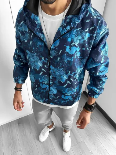 Geaca barbati de toamna cu imprimeu din fas subtire 12174 P20-4.1