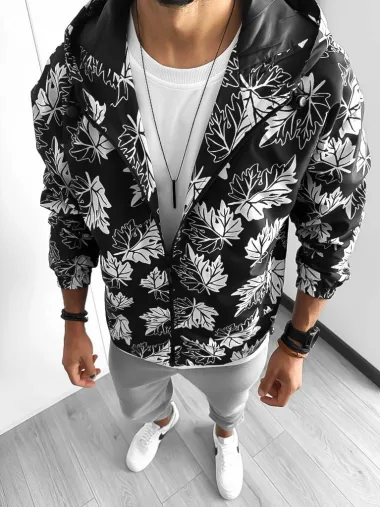 Geaca barbati de toamna cu imprimeu din fas subtire 12175 30-3.2