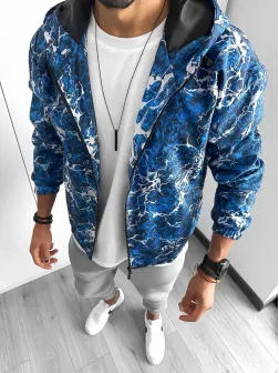 Geaca barbati de toamna cu imprimeu din fas subtire 12273 O4-7